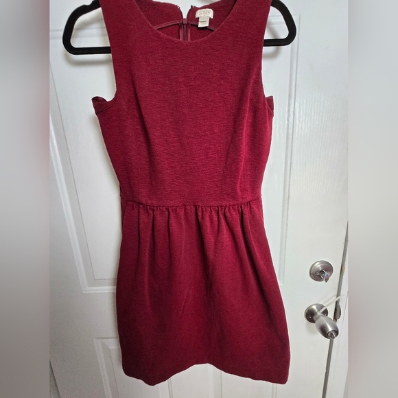 J.Crew Burgundy Fit & Flare Dress S - Picture 2 of 3